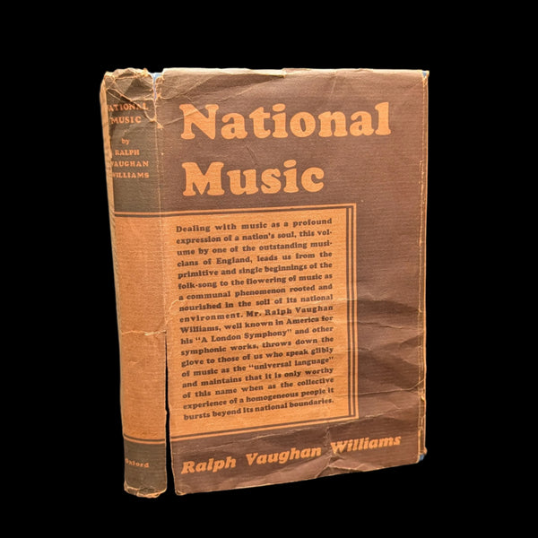 First edition of 'National Music' by Ralph Vaughan Williams, signed by Daniel G. Mason, with a custom inscription to Ernest Bacon.