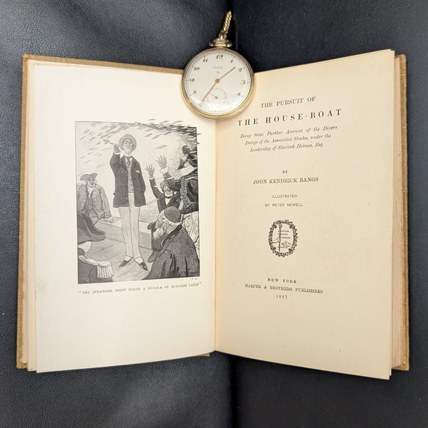 The Pursuit of the House-Boat by John Kendrick Bangs (First Edition, Illustrated, Rare), 1897 👻🕵️📜