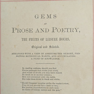 Gems of Prose and Poetry by James R. Aiken (First Edition), 1876 📜✨💎
