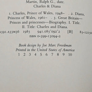 Charles & Diana by Ralph G. Martin (First Printing, Illustrated), 1985 👑📜📷