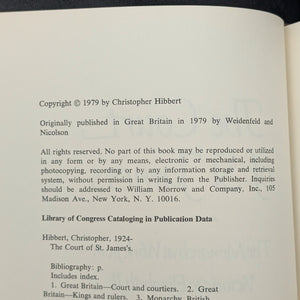 The Court Of St James's, by Christopher Hibbert, (First U.S. Edition), 1980 👑📜🇬🇧