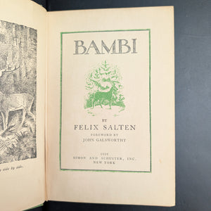 Bambi: A Life in the Woods by Felix Salten (RARE, First American Edition), 1929 🌿🦌🌳