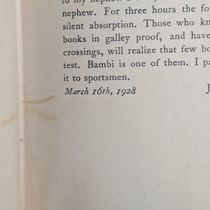 Bambi: A Life in the Woods by Felix Salten (RARE, First American Edition), 1929 🌿🦌🌳