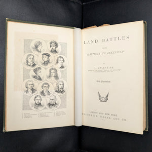 Land Battles by L. Valentine (Prize Inscription, Illustrated, Rare), c. 1890 ⚔️🇬🇧📜