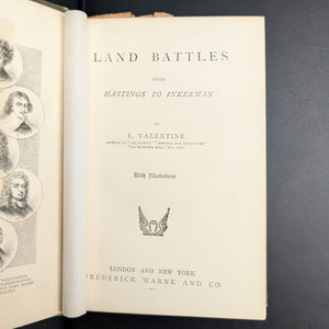 Land Battles by L. Valentine (Prize Inscription, Illustrated, Rare), c. 1890 ⚔️🇬🇧📜