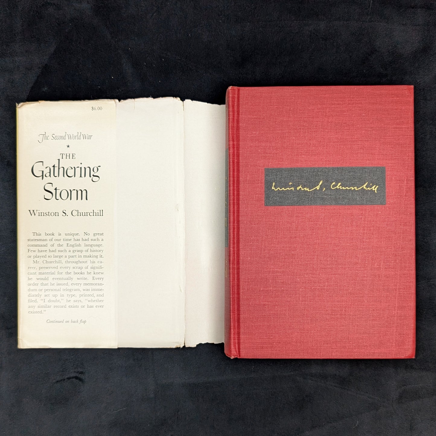 The Gathering Storm, by Winston S. Churchill, (RARE, Second Impression with Dust Jacket), 1948