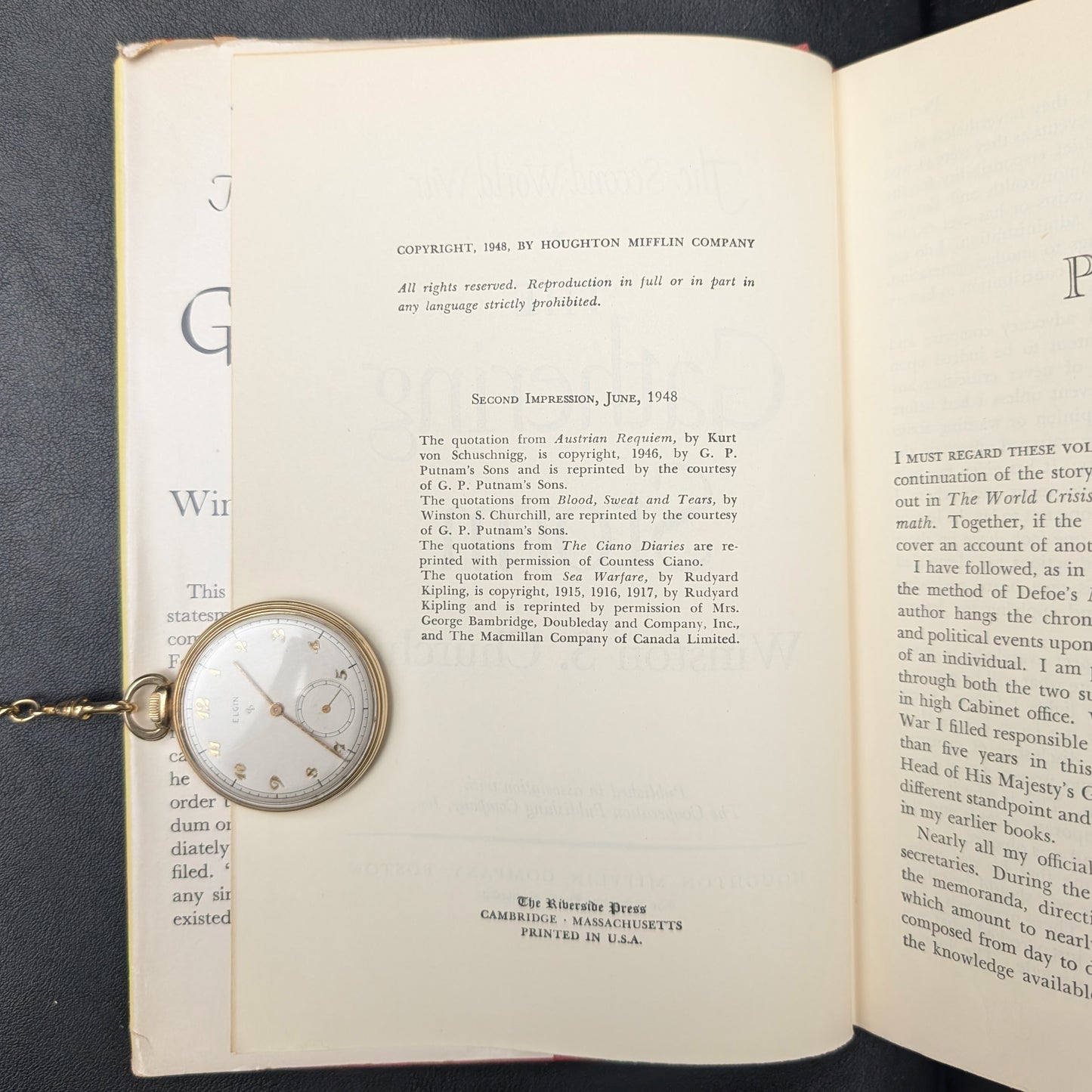 The Gathering Storm, by Winston S. Churchill, (RARE, Second Impression with Dust Jacket), 1948