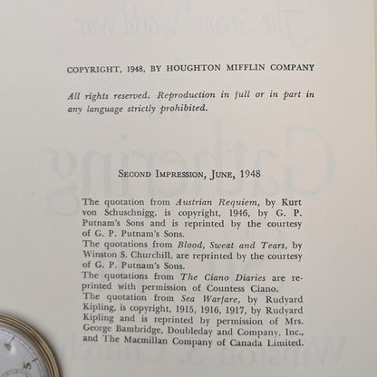 The Gathering Storm, by Winston S. Churchill, (RARE, Second Impression with Dust Jacket), 1948