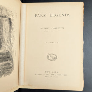 Farm Legends, by Will Carleton, (RARE, First Edition, Illustrated), 1875 🚜🇺🇸🌾
