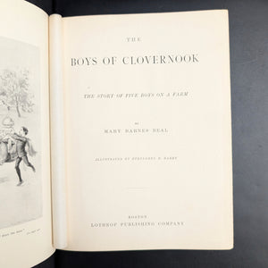 The Boys of Clovernook by Mary Barnes Beal (First Edition, Illustrated, Rare), 1896 🌾📚🇺🇸