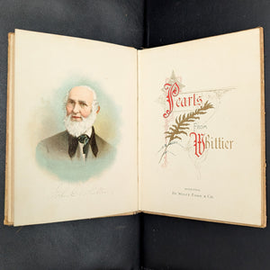 Pearls From Whittier, by John Greenleaf Whittier, (Illustrated, Die-Cut Cover), Undated ✒️📜💎
