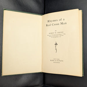 Rhymes of a Red Cross Man, by Robert W. Service, (First Edition), 1916 💉📜🕊️