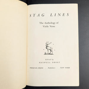 Stag Lines by Maxwell Droke (First Edition), 1940 🎩📜🍸