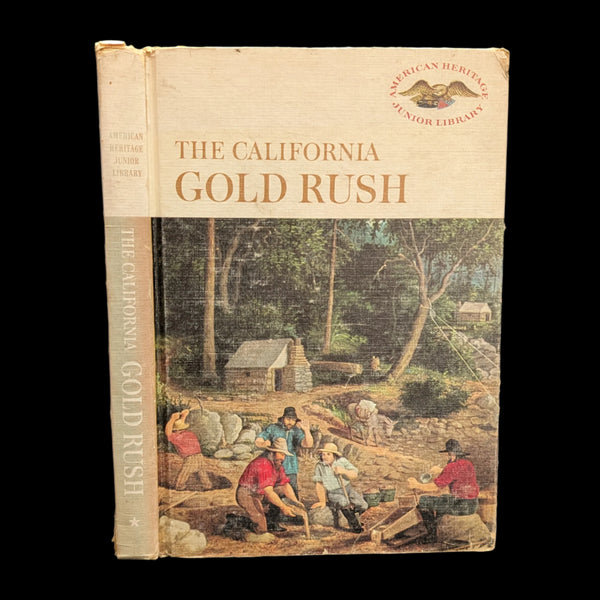 A hardcover book titled 'The California Gold Rush' with an illustration of historical gold prospectors on the cover.