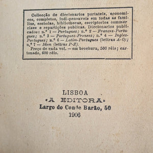 Diccionario Portuguez-Inglez (RARE 3rd Edition), 1906 📜