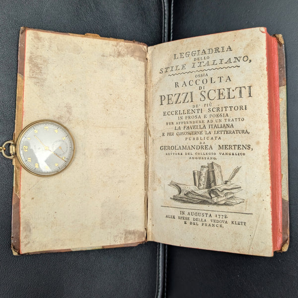 Leggiadria Del Stile Italiano, de Gerolamandrea Mertens, (RARO, Edición de Augsburgo), 1778 📚🎨🇮🇹