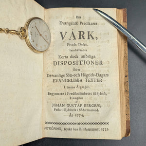 Ens Evangelisk Predikares Värk by Johan Gustaf Bergius (Rare First Part), 1773 🇸🇪📖✝️