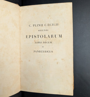 C. Plinii Caecilii Secundi Epistolarum Libri Decem et Panegyricus by Pliny the Younger (Rare Lemaire Edition), 1822 📜🏛️🧐