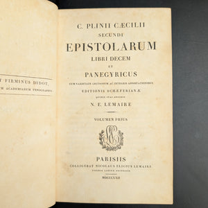 C. Plinii Caecilii Secundi Epistolarum Libri Decem et Panegyricus by Pliny the Younger (Rare Lemaire Edition), 1822 📜🏛️🧐