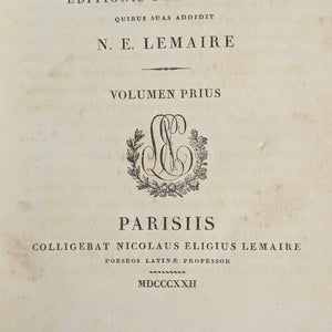 C. Plinii Caecilii Secundi Epistolarum Libri Decem et Panegyricus by Pliny the Younger (Rare Lemaire Edition), 1822 📜🏛️🧐