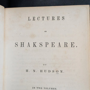 Lectures on Shakespeare by H.N. Hudson (RARE Second Edition), 1848 🎭📜✍️