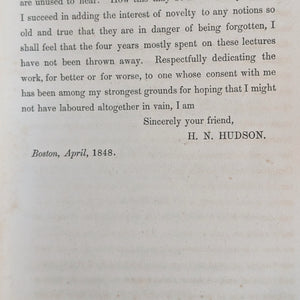 Lectures on Shakespeare by H.N. Hudson (RARE Second Edition), 1848 🎭📜✍️