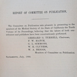 Transactions of the Medical Society of the State of California by The Medical Society of the State of California (Rare Volume V, 1880) 📜🩺🌉