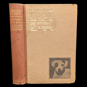 Cover of the book 'Toby, The Story Of A Dog' by Elizabeth E. Goldsmith, featuring a portrait of a dog and the publisher's details.