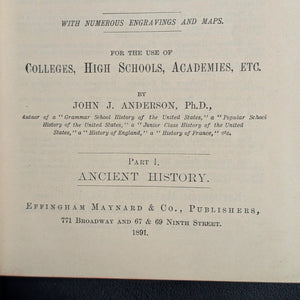 Anderson’s Historical Series, by John J. Anderson (RARE, Multi-Layered Provenance), 1891 📜🎓🏛️
