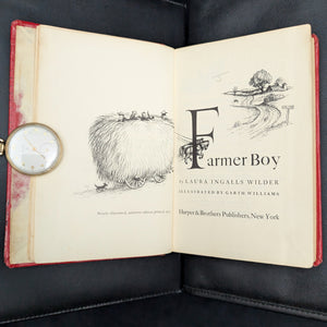 Farmer Boy by Laura Ingalls Wilder, Illustrated by Garth Williams (Illustrated Edition, Discarded Library Copy), 1953 🧑‍🌾🏡🌾
