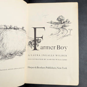 Farmer Boy by Laura Ingalls Wilder, Illustrated by Garth Williams (Illustrated Edition, Discarded Library Copy), 1953 🧑‍🌾🏡🌾