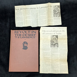 Revolt in the Desert by T. E. Lawrence (First American Edition), 1927 📜⚔️🐪