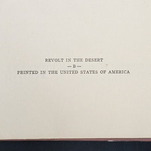 Revolt in the Desert by T. E. Lawrence (First American Edition), 1927 📜⚔️🐪