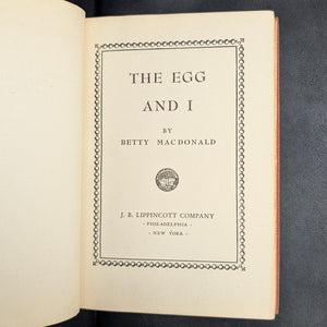 The Egg and I, by Betty MacDonald, (RARE, First Edition), 1945 🐔🍳📚