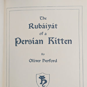 Das Rubaiyat eines Perserkätzchens von Oliver Herford (frühe illustrierte Ausgabe, selten), 1912 🐱📖🖋️