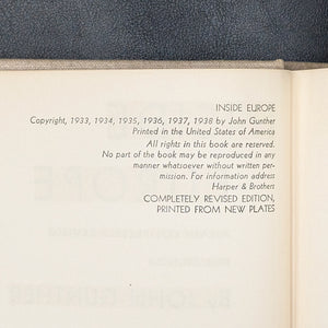 Inside Europe by John Gunther (Revised Edition), 1938 🗺️🏛️✍️