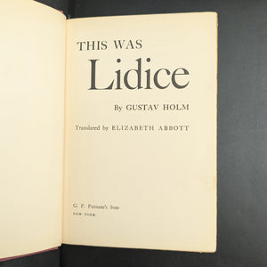 This Was Lidice by Gustav Holm (First Edition with Inscription), 1943 📜🇨🇿⚔️