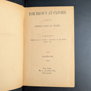 Tom Brown At Oxford, by Thomas Hughes, (Arundel Edition, Decorative Binding), Undated 🎓📜✒️