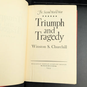 Triumph and Tragedy, by Winston S. Churchill, (RARE, First American Edition), 1953 ⚔️📜🏆