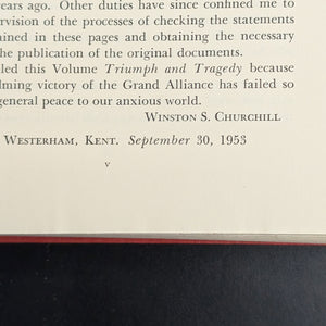 Triumph and Tragedy, by Winston S. Churchill, (RARE, First American Edition), 1953 ⚔️📜🏆