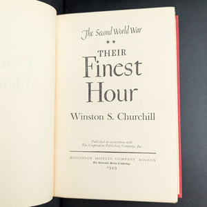 Their Finest Hour, by Winston S. Churchill, (RARE, First American Edition), 1949 📜⚔️🇬🇧