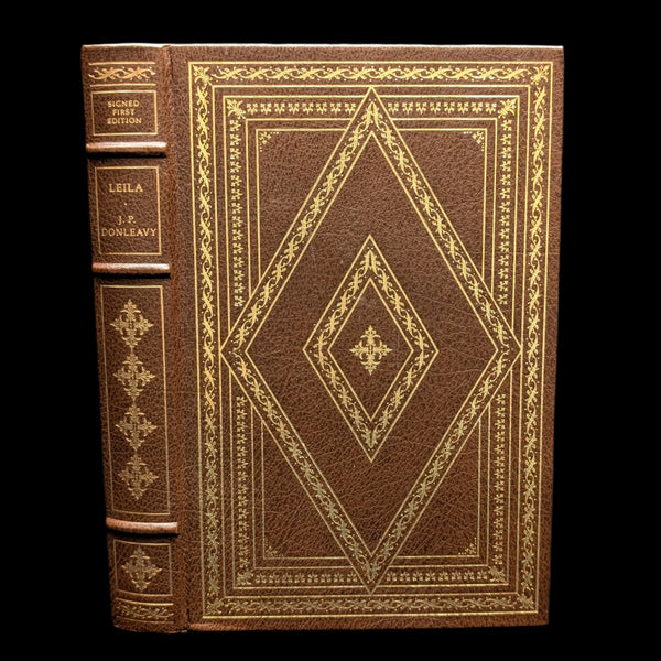 A signed first edition book titled 'Leila, Further in the Destinies of Darcy Dancer, Gentleman' by J. P.