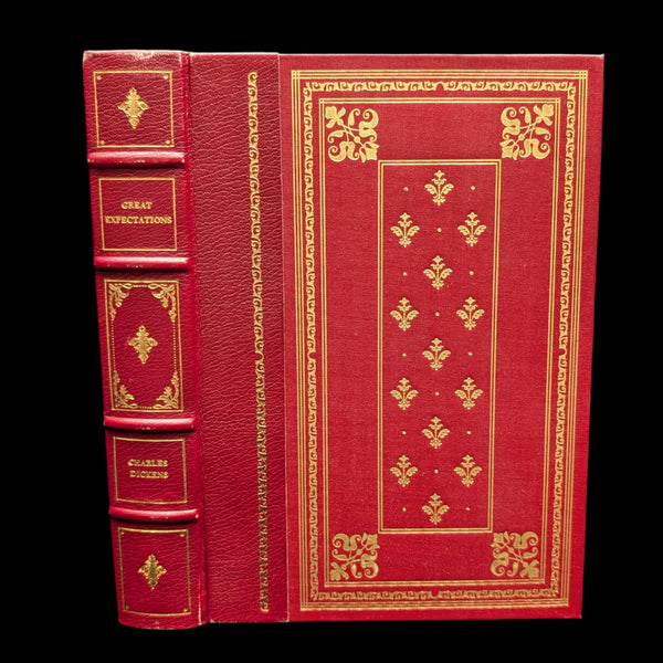 A hardcover edition of 'Great Expectations' by Charles Dickens, published by The Franklin Library with gold decorations on the cover.
