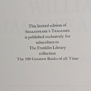 William Shakespeare, Tragedies by The Franklin Library (Leather Bound, RARE), 1975. 📜🏛️🇬🇧