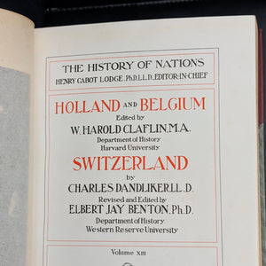 The History of Nations: Holland, Belgium, Switzerland (Volume XIII), 1907 🇳🇱🇧🇪🇨🇭