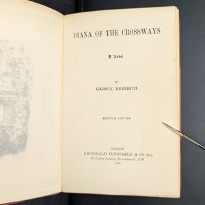 Diana of the Crossways by George Meredith (1905), with The White House Library Tag 📜🇺🇸🏛️