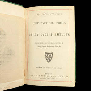 The Poetical Works of Percy Bysshe Shelley by Percy Bysshe Shelley (Lansdowne Poets Edition), Undated 📜✨✒️