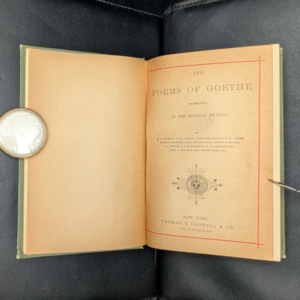 The Poems of Goethe by Johann Wolfgang von Goethe (Crowell's Red Line Poets Edition), 1882 📜✨🇩🇪