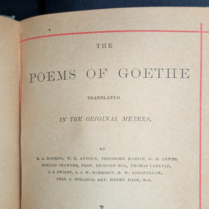 The Poems of Goethe by Johann Wolfgang von Goethe (Crowell's Red Line Poets Edition), 1882 📜✨🇩🇪