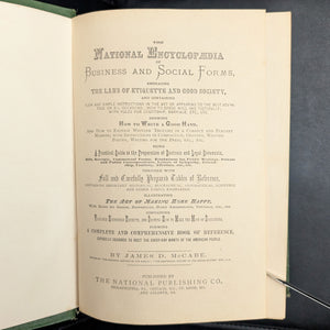 The National Encyclopedia of Business and Social Forms by James D. McCabe (RARE Illustrated Edition), 1881 📜🎩🕰️